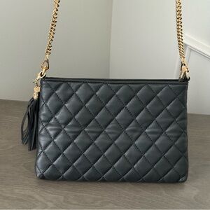 Lola Mae Quilted Black Chain Shoulder Bag